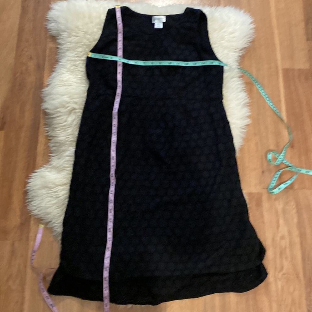 Motherhood Maternity Black Eyelet Sleeveless Midi Dress Sz S Cotton Tiered Hem - Picture 7 of 12